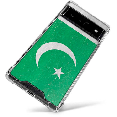 Pakistan Flag Distressed Google Pixel 6 Clear Case